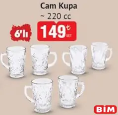 GLASS İN LOVE CAM KUPA 220 CC 6'LI
